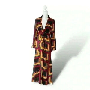 Swimsuit Cover Retro Print Open Tie FrontSize Medium​